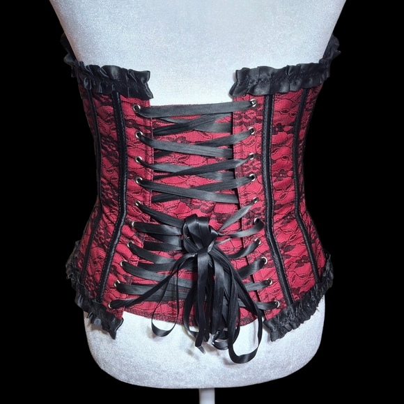 Red and Black Corset Women Size X-Small - Picture 5 of 16